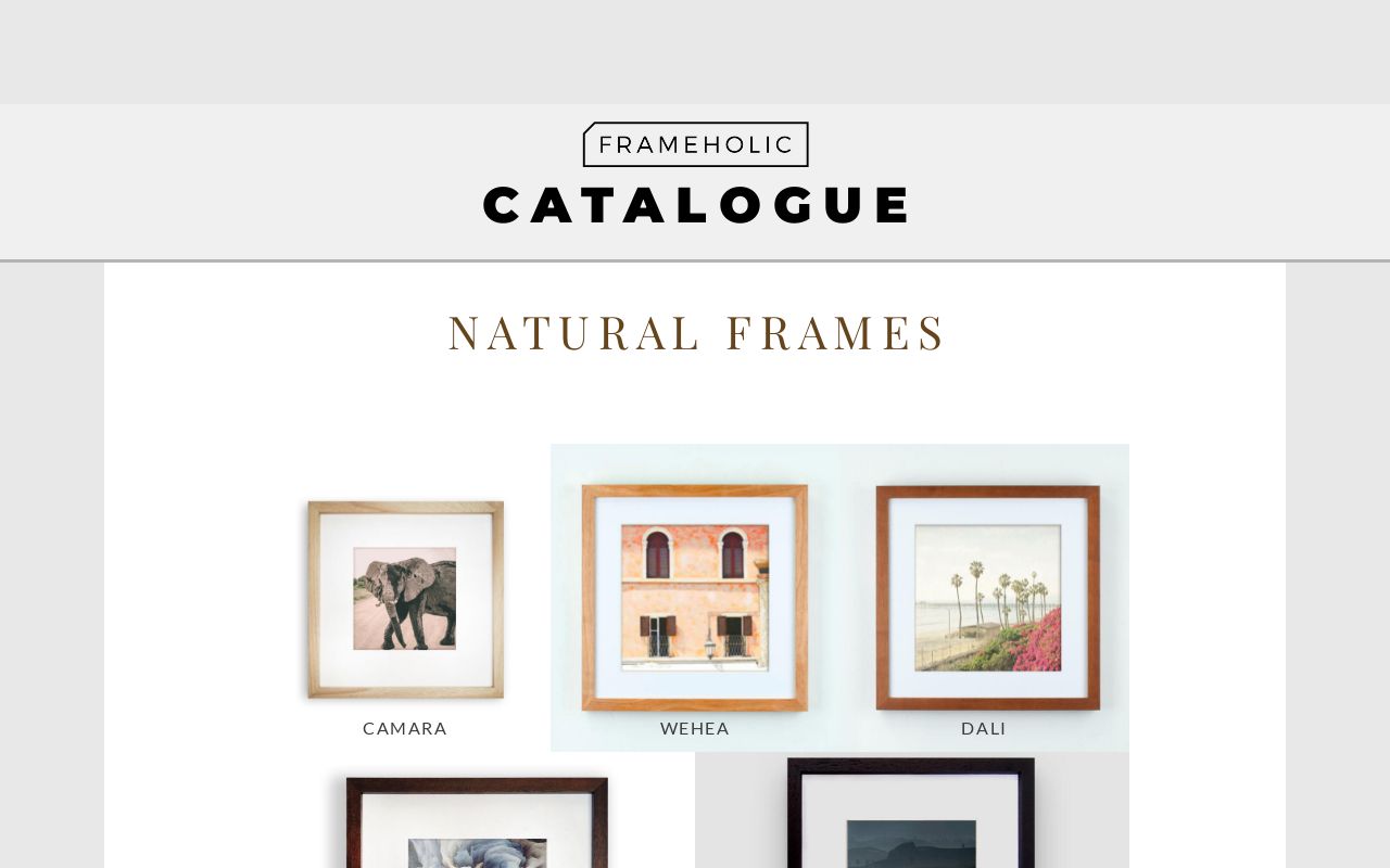 Natural Frames Frameholic Catalogue